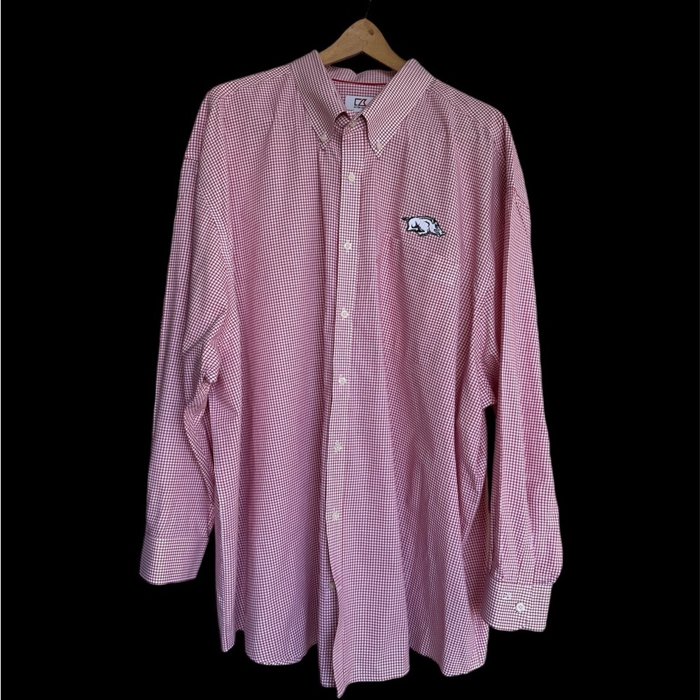 Cutter & Buck Red Checkered Casual Button Down Shirt
